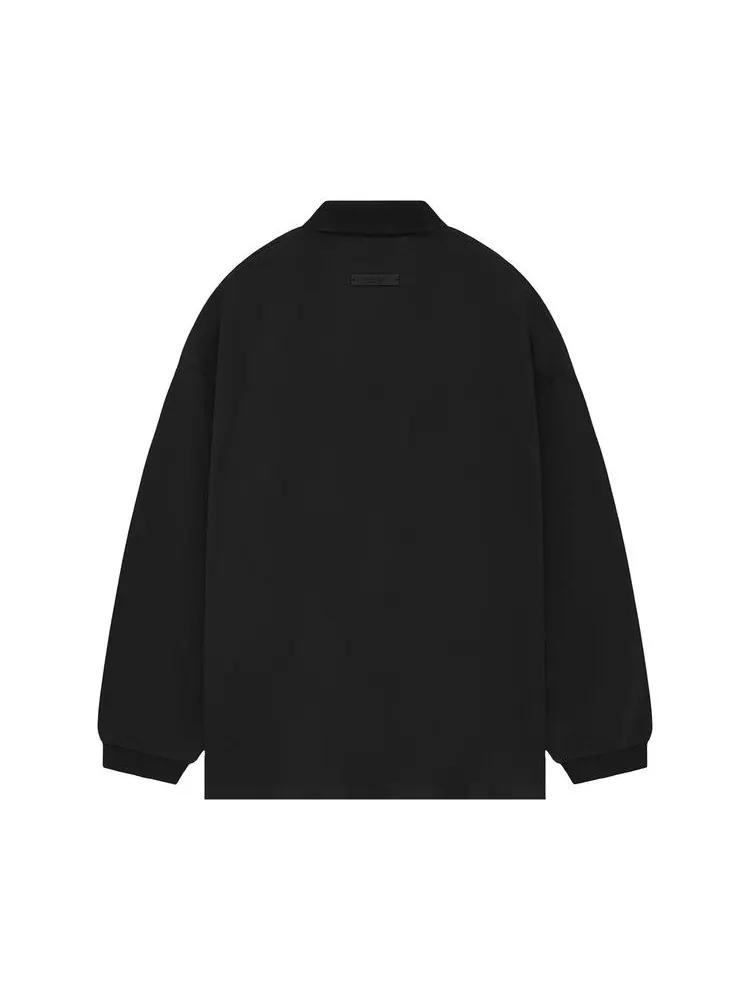 Поло Fear of God Essentials Pique Long-Sleeve Polo — изображение 2 из 2, черный