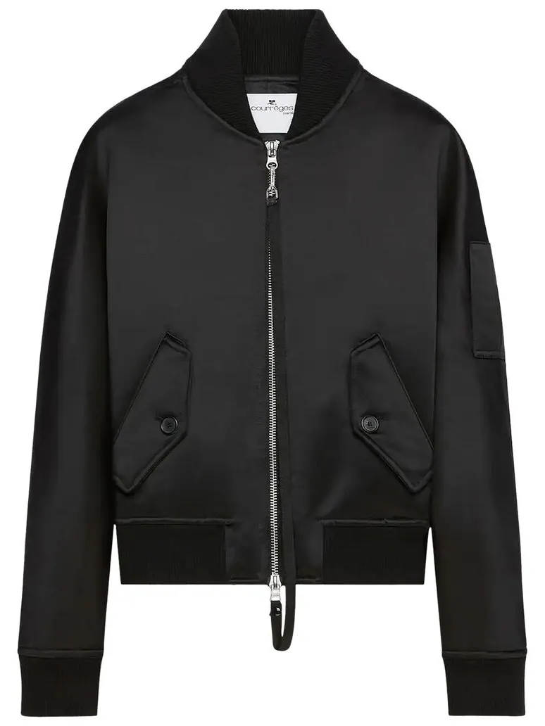 Куртка Courrèges Scuba Satin Bomber Jacket 'Black' — черный