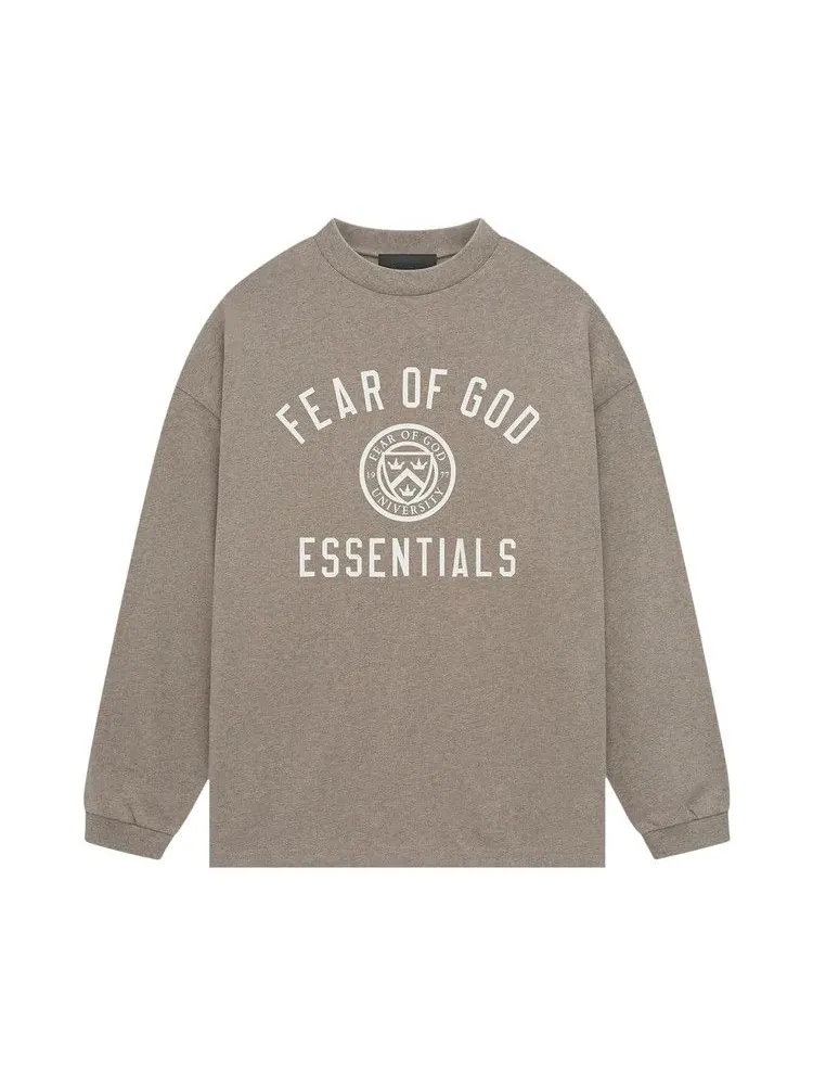 Футболка Fear of God Essentials Jersey Long-Sleeve Tee — изображение 1 из 2, серый