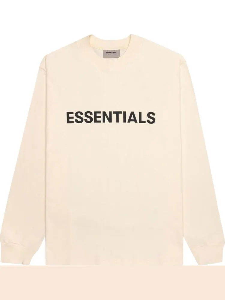 Лонгслив Fear of God Essentials Long-Sleeve Tee 'Buttercream' — изображение 1 из 1, бежевый