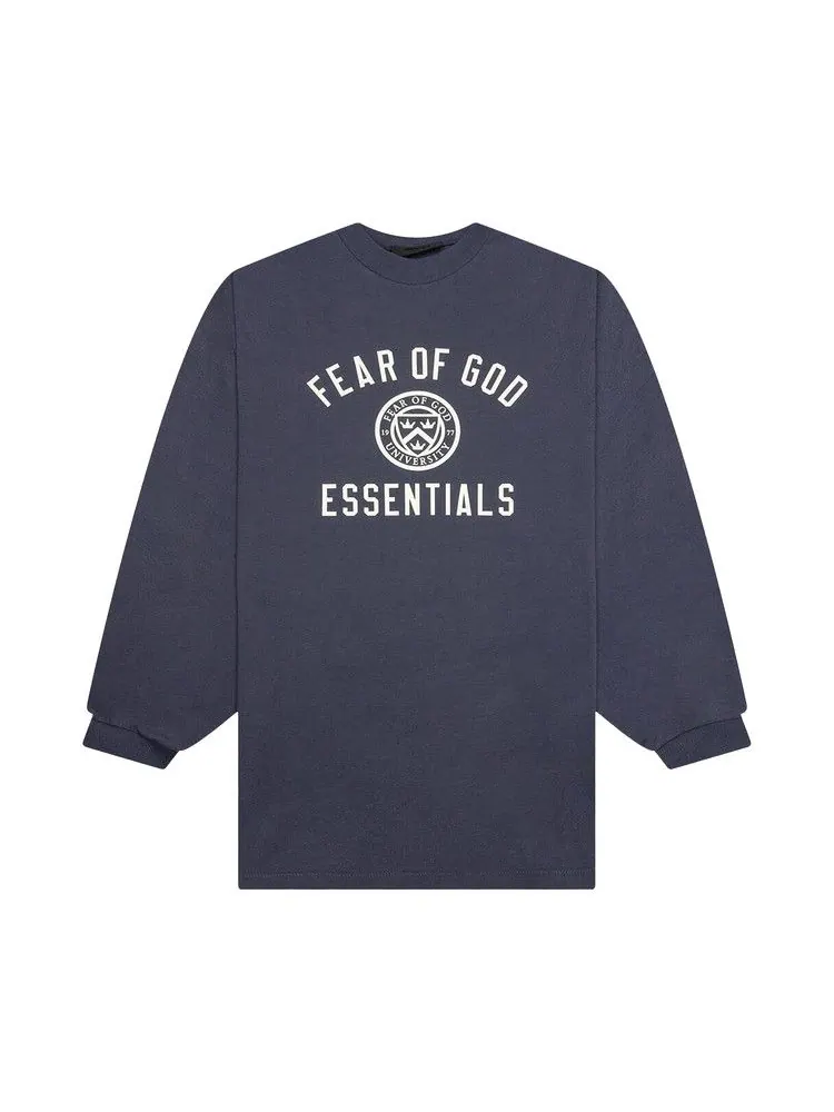 Футболка Fear of God Essentials Jersey Long-Sleeve Tee — изображение 1 из 2, морской