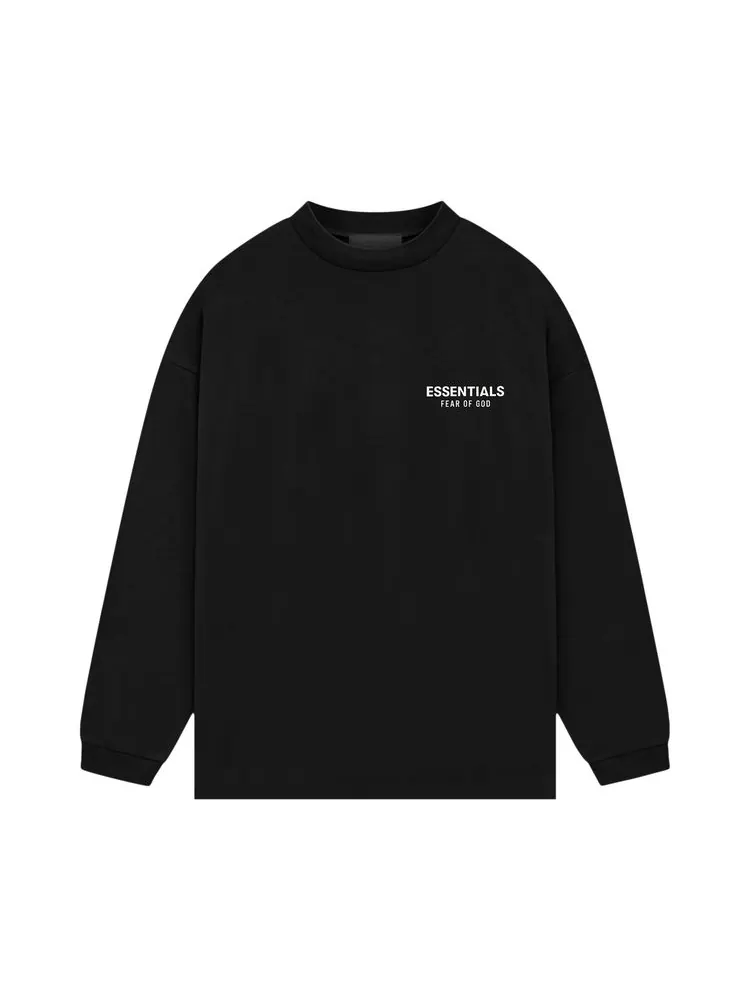 Рубашка Fear of God Essentials Jersey Long-Sleeve Shirt 'Black' — изображение 1 из 2, черный