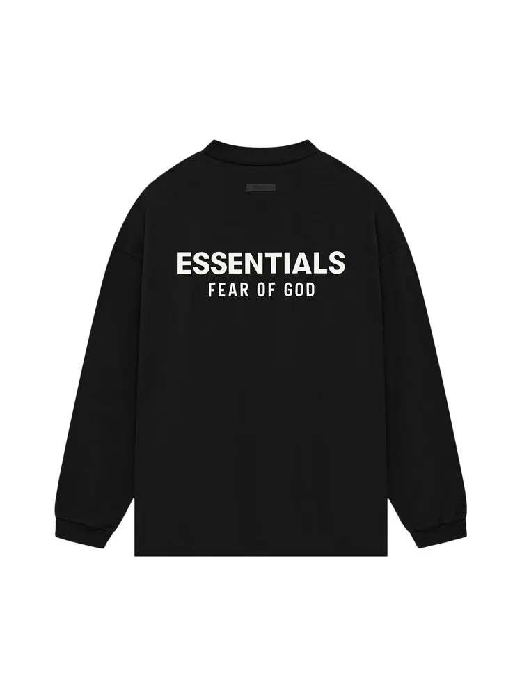 Рубашка Fear of God Essentials Jersey Long-Sleeve Shirt 'Black' — изображение 2 из 2, черный