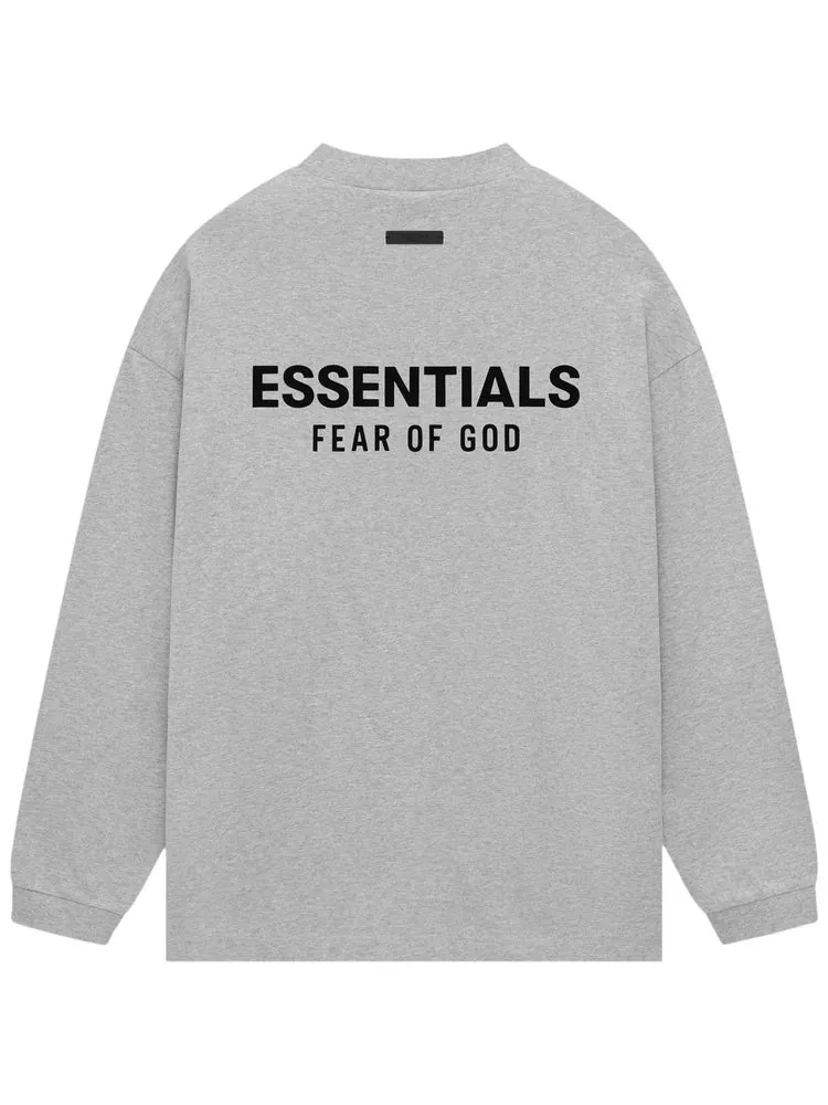 Рубашка Fear of God Essentials Jersey Long-Sleeve Shirt 'Light Heather Grey' — изображение 2 из 2, светлый серый