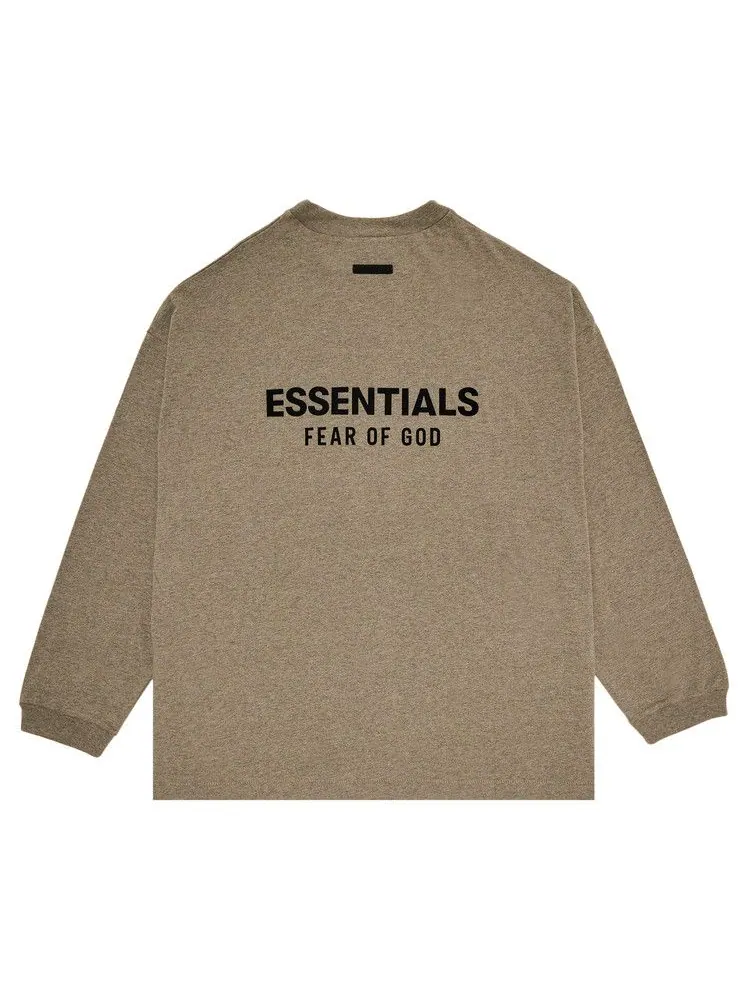 Рубашка Fear of God Essentials Jersey Long-Sleeve Shirt — изображение 2 из 3, серый