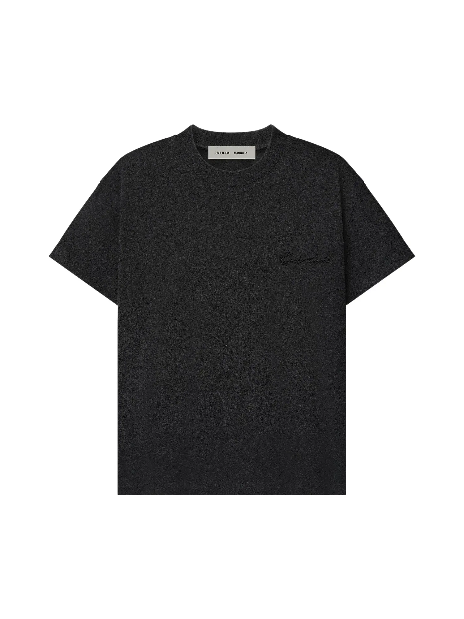 Классическая футболка с вышивкой Fear of God Essentials — изображение 1 из 2, винтажный черный