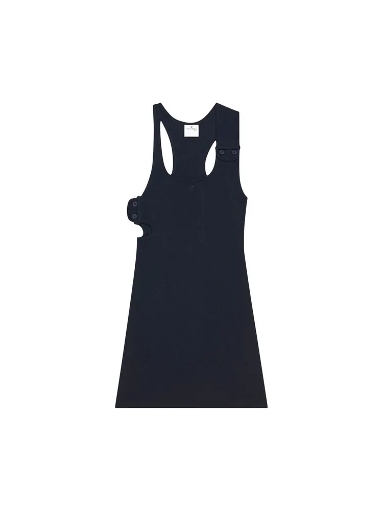 Платье Courrèges Double Buckle 90s Rib Dress 'Navy' — синий