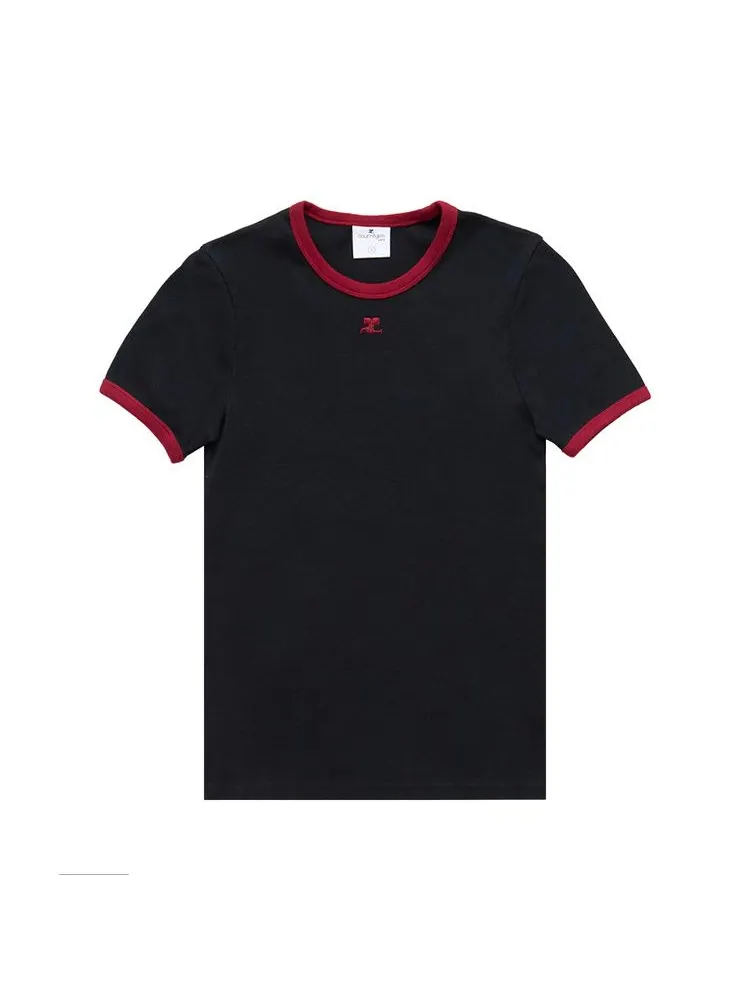 Футболка Courrèges Signature Contrast T-Shirt 'Black'