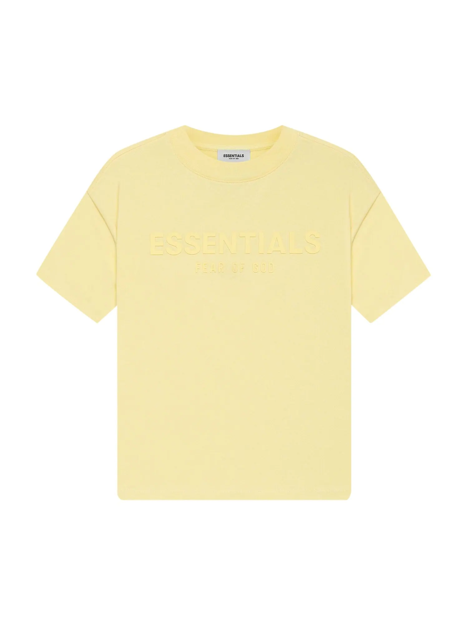 Детская футболка с короткими рукавами Fear of God Essentials, цвет Лимонад — изображение 1 из 2