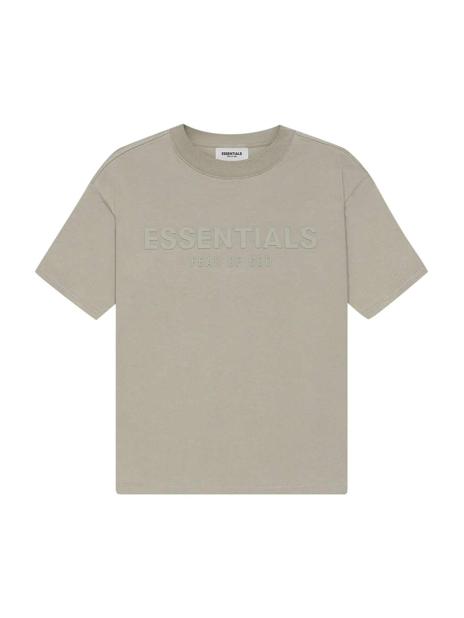 Детская футболка с короткими рукавами Fear of God Essentials, цвет Мосс — изображение 1 из 2