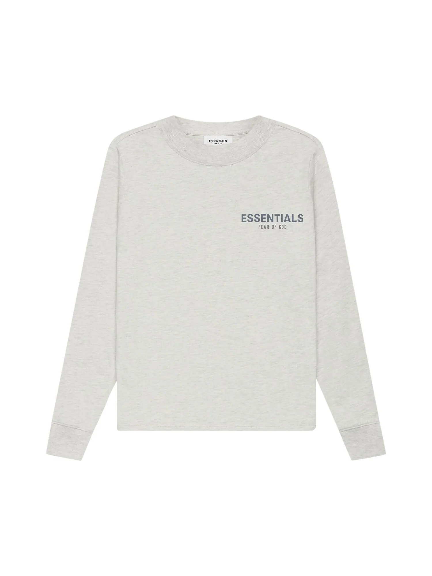 Детская футболка с длинными рукавами Fear of God Essentials Light Heather Oatmeal — изображение 1 из 2, овсяный