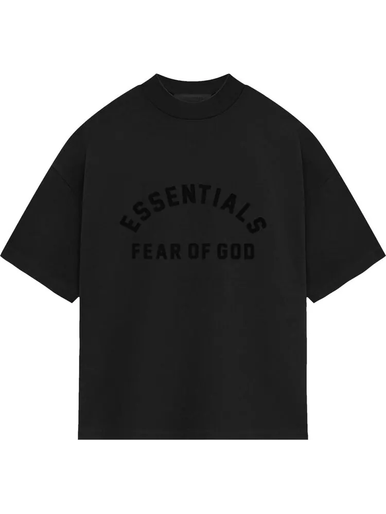 Футболка Fear of God Essentials Heavy Jersey Crewneck 'Jet Black' — изображение 1 из 2, черный