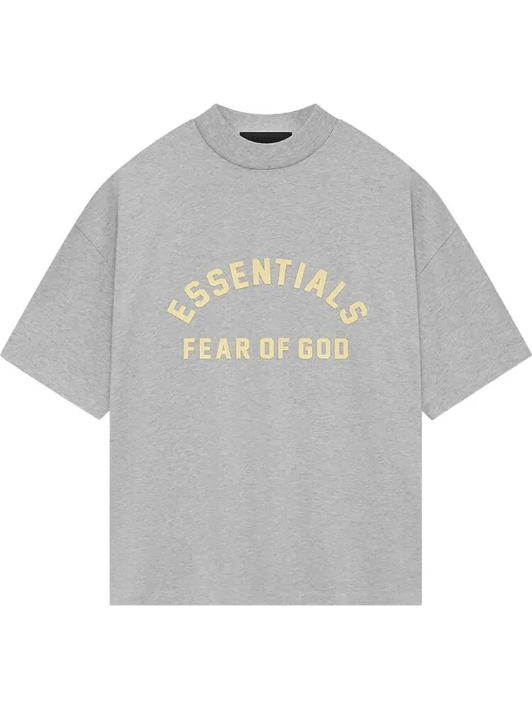 Футболка Fear of God Essentials Heavy Jersey Crewneck 'Light Heather Grey' — изображение 1 из 2, серый