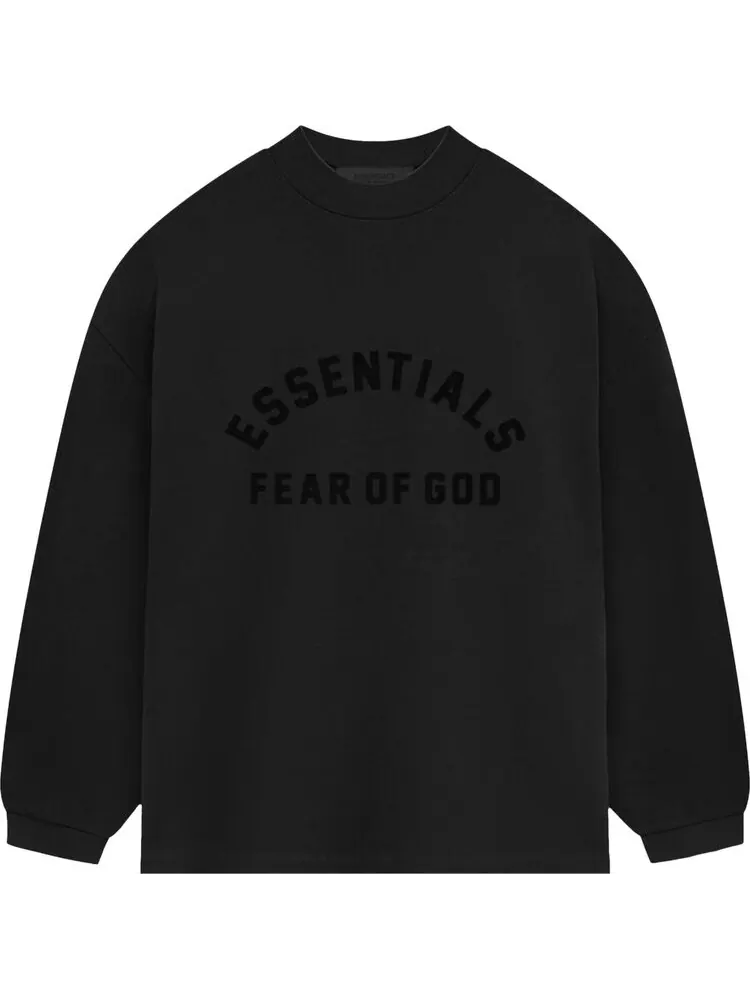 Лонгслив Fear of God Essentials Heavy Jersey 'Jet Black' — изображение 1 из 2, черный