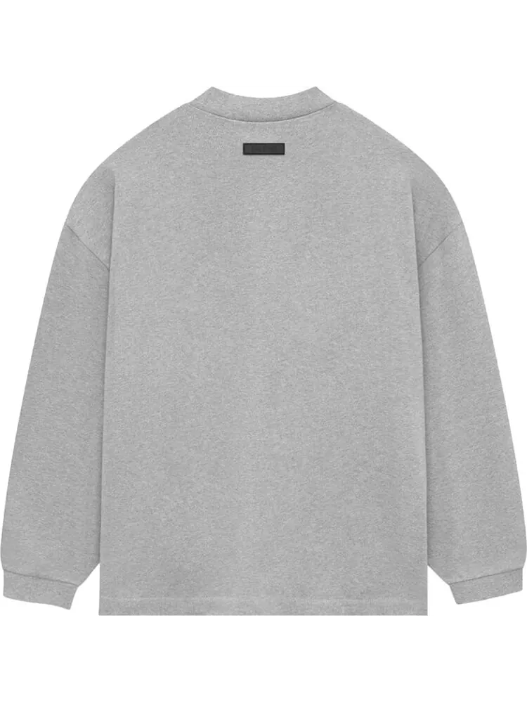 Футболка Fear of God Essentials Heavy Jersey Long-Sleeve 'Light Heather Grey' — изображение 2 из 2, серый
