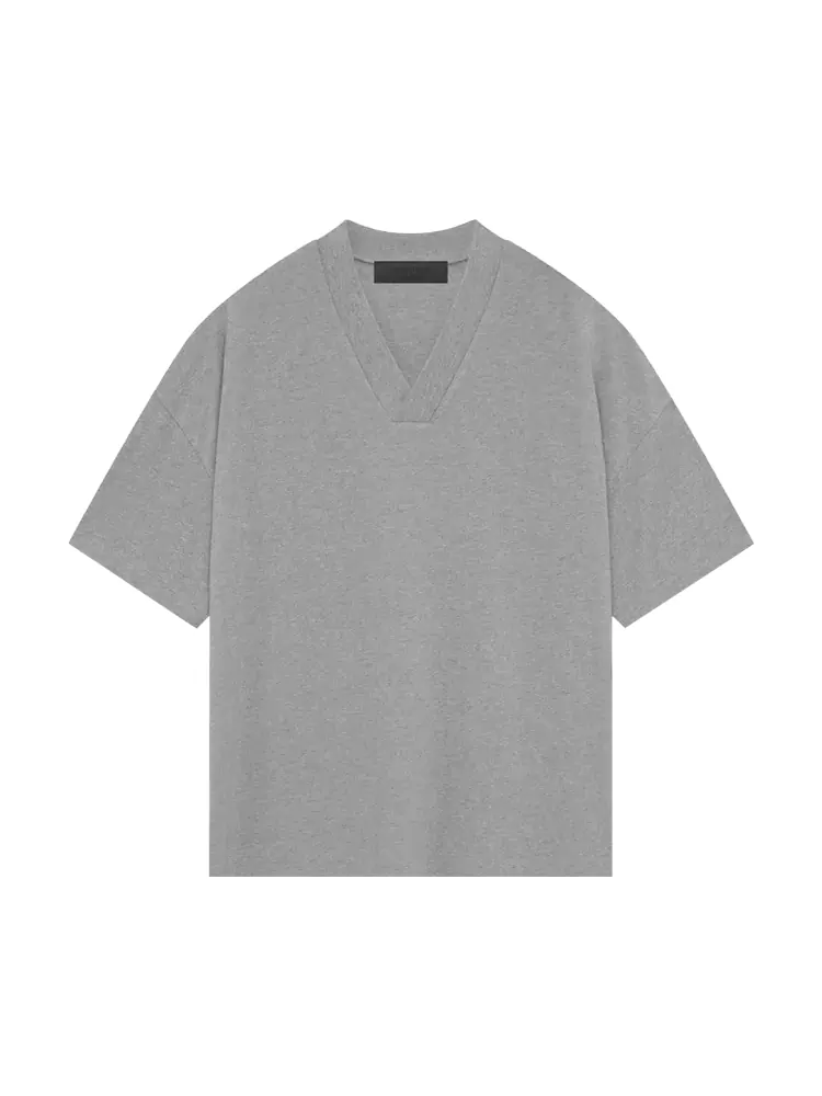 Футболка Fear Of God Essentials Fear of God Essentials V Neck 'Dark Heather Oatmeal' — изображение 1 из 2, серый