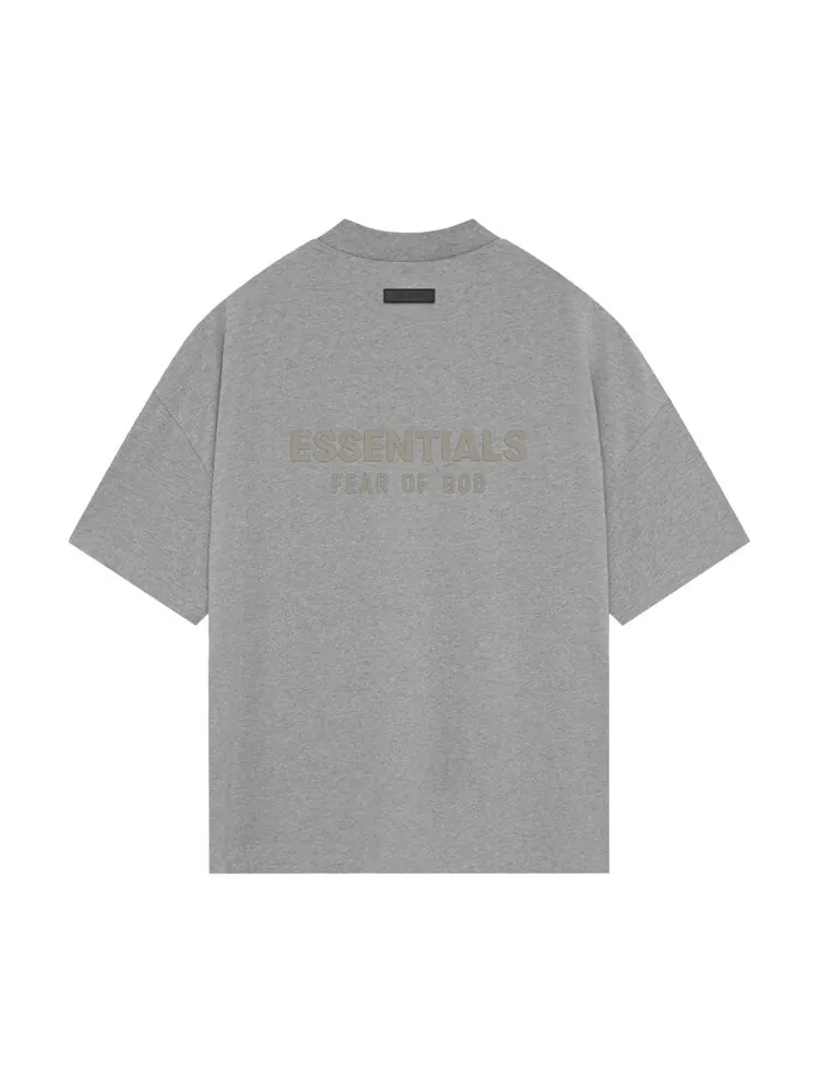 Футболка Fear Of God Essentials Fear of God Essentials V Neck 'Dark Heather Oatmeal' — изображение 2 из 2, серый