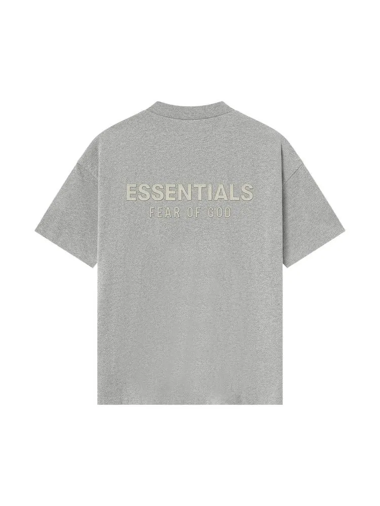 Футболка Fear of God Essentials Classic Tee, Concrete Heather — изображение 2 из 2, серый