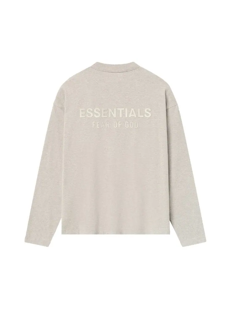 Футболка Fear of God Essentials Classic Fit T-Shirt, Heather Stone — изображение 2 из 2, бежевый