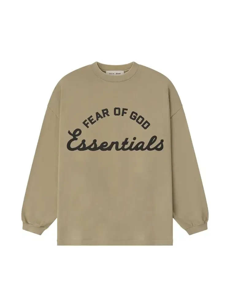Футболка с длинными рукавами Fear of God Essentials Campus 90 — изображение 1 из 2, бежевый