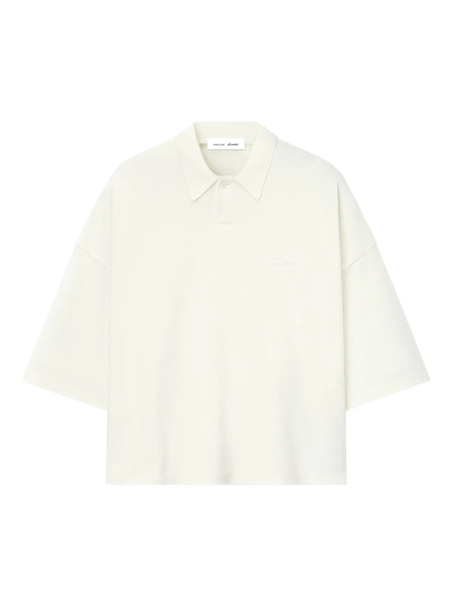 Укороченная рубашка-поло Fear of God Essentials Pique Signature 90s — изображение 1 из 2, белый