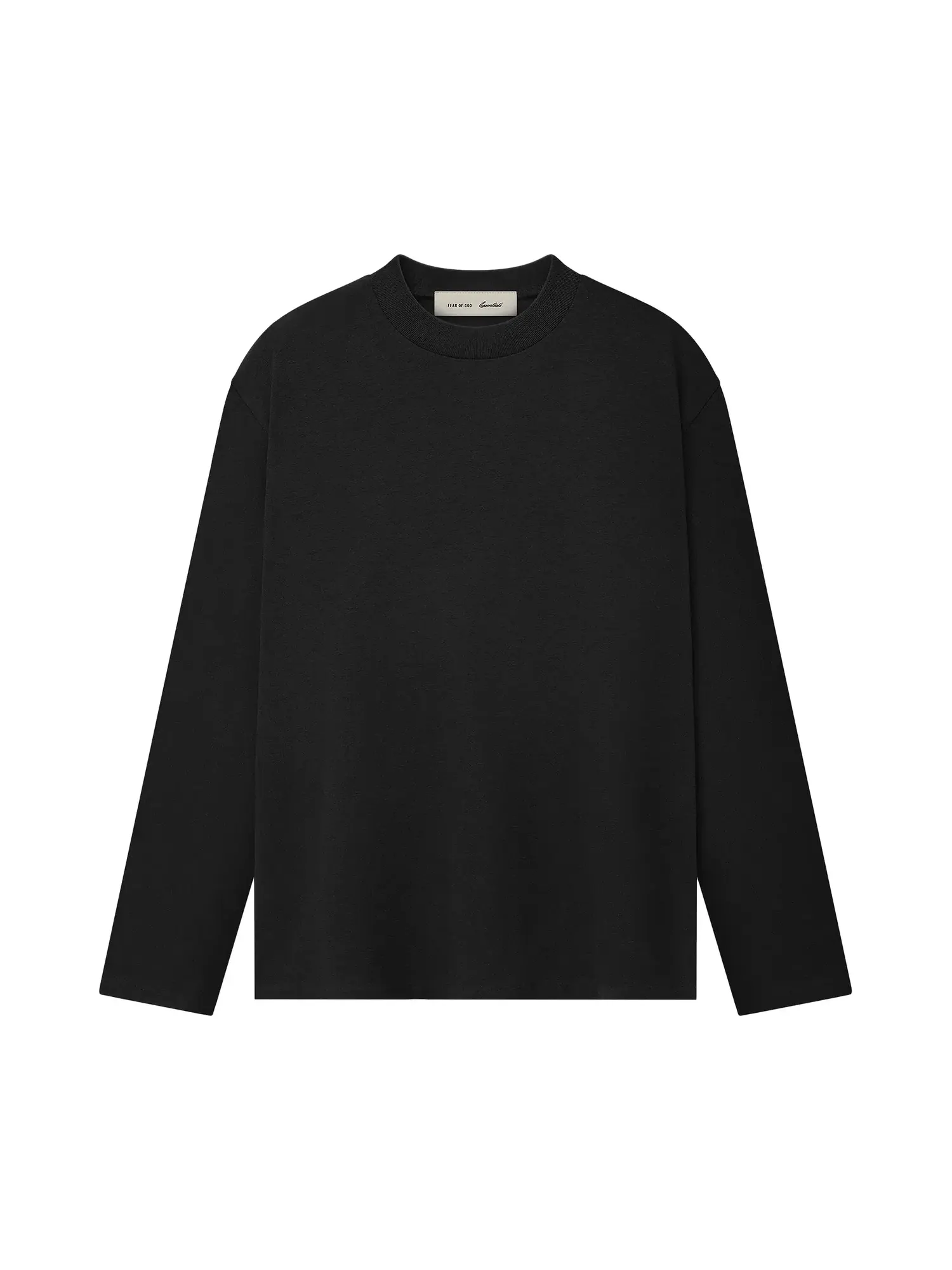Легкая классическая футболка с длинными рукавами Fear of God Essentials — изображение 1 из 2, винтажный черный