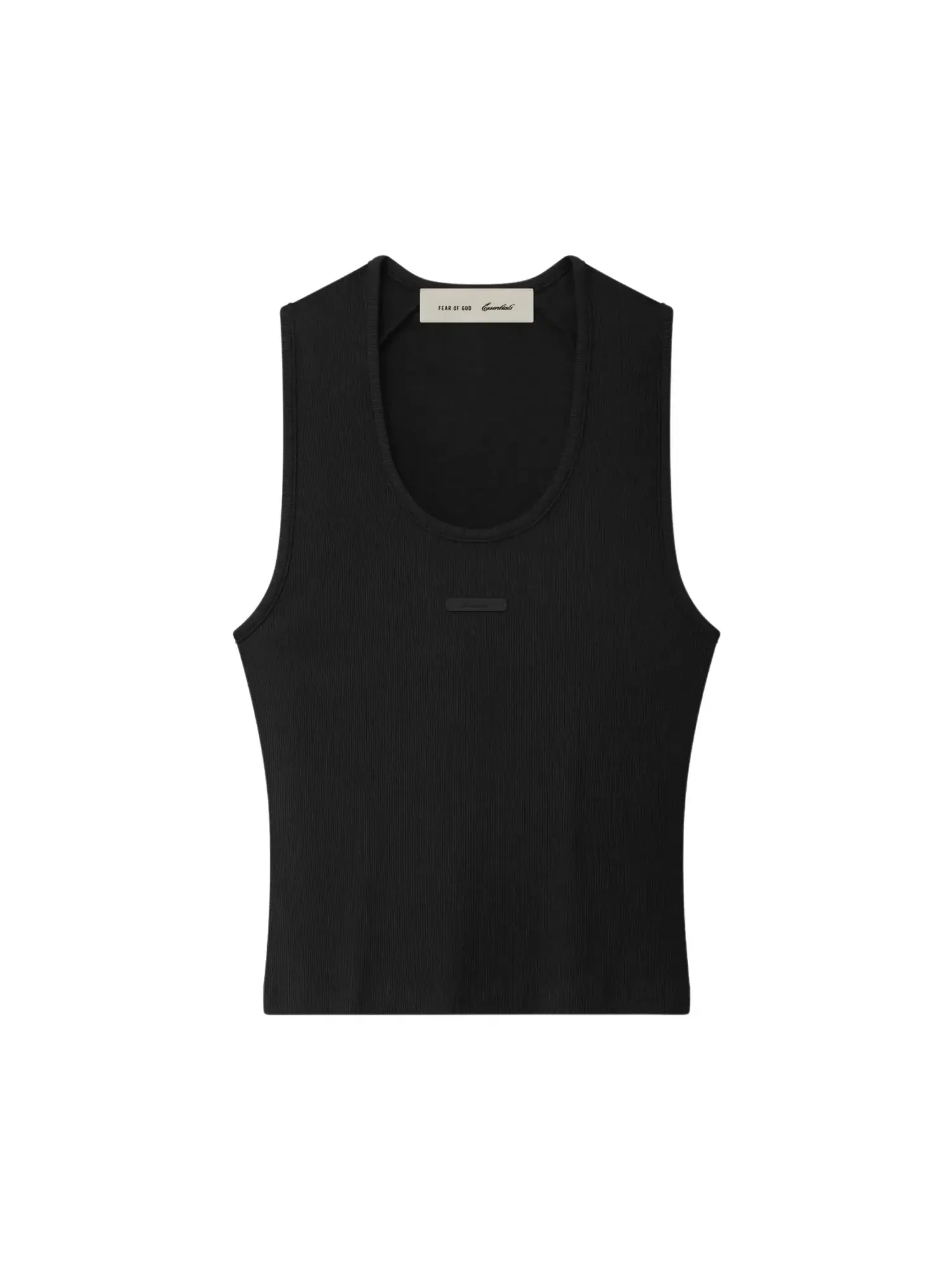 Облегающая майка из ребристой вязки Fear of God Essentials — изображение 1 из 2, винтажный черный
