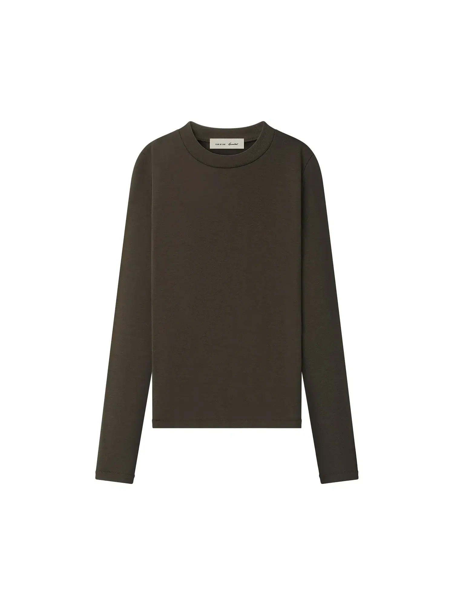Лонгслив Fear of God Essentials Rib Fitted — изображение 1 из 2, коричневый