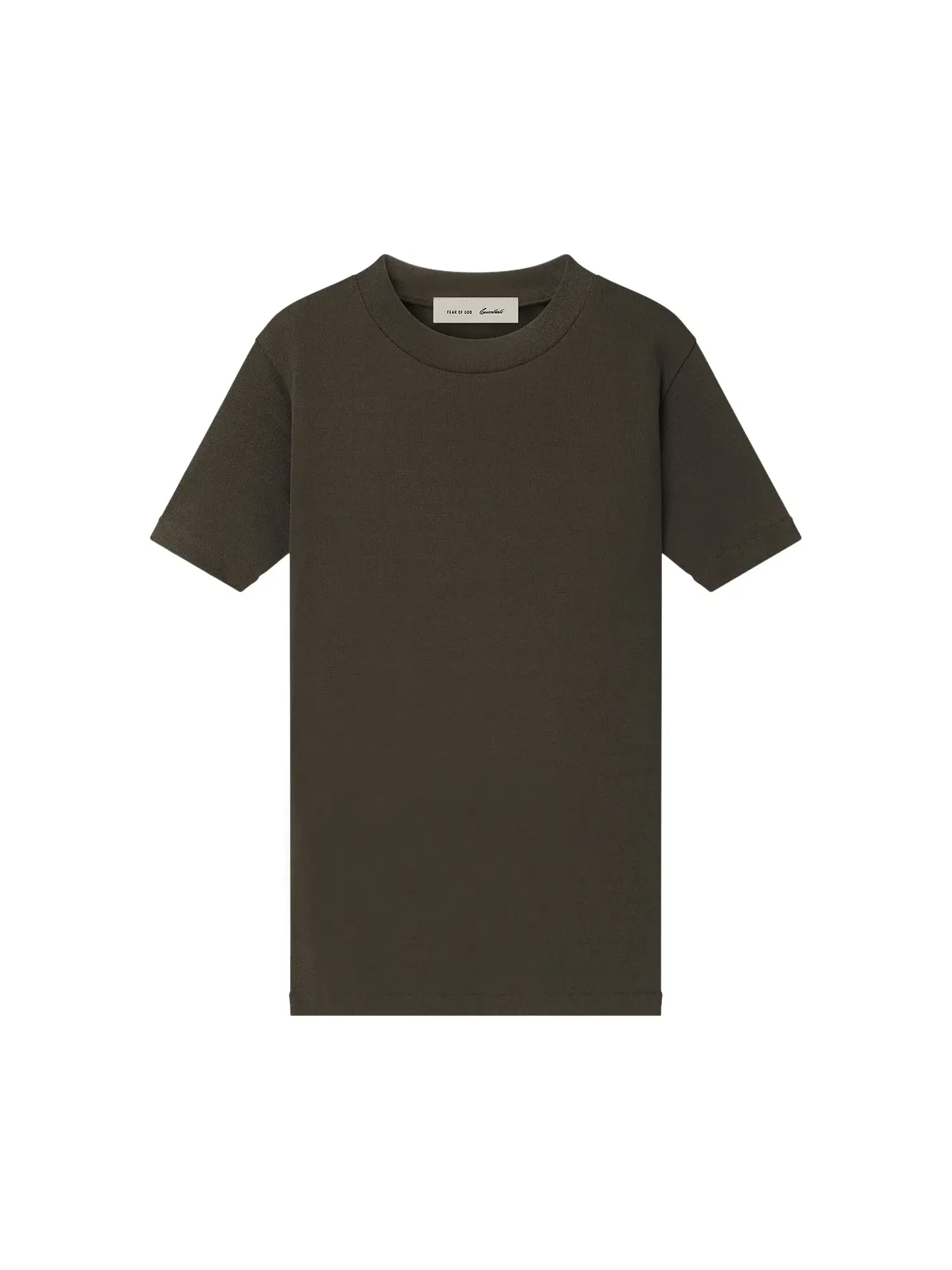 Футболка с коротким рукавом в рубчик от Fear of God Essentials — изображение 1 из 2, коричневый