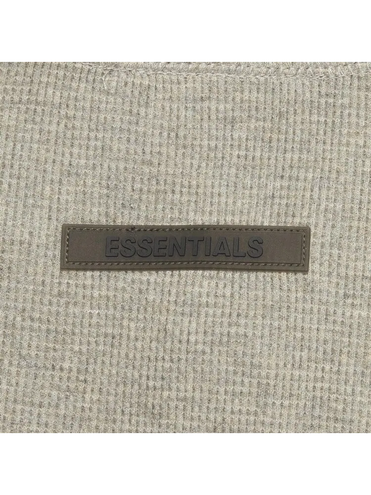 Лонгслив Fear of God Essentials Thermal Henley Long-Sleeve 'Heather' — изображение 3 из 3, серый