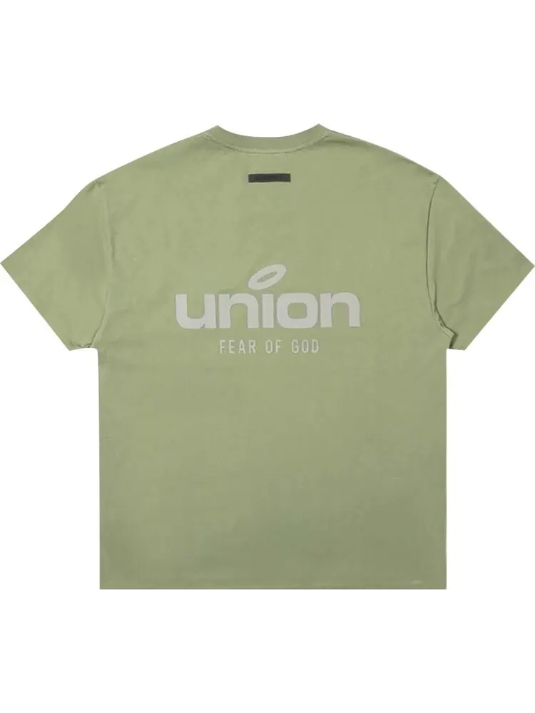 Футболка Fear of God Essentials x Union Vintage Tee 'Vintage Army' — изображение 2 из 2, зеленый