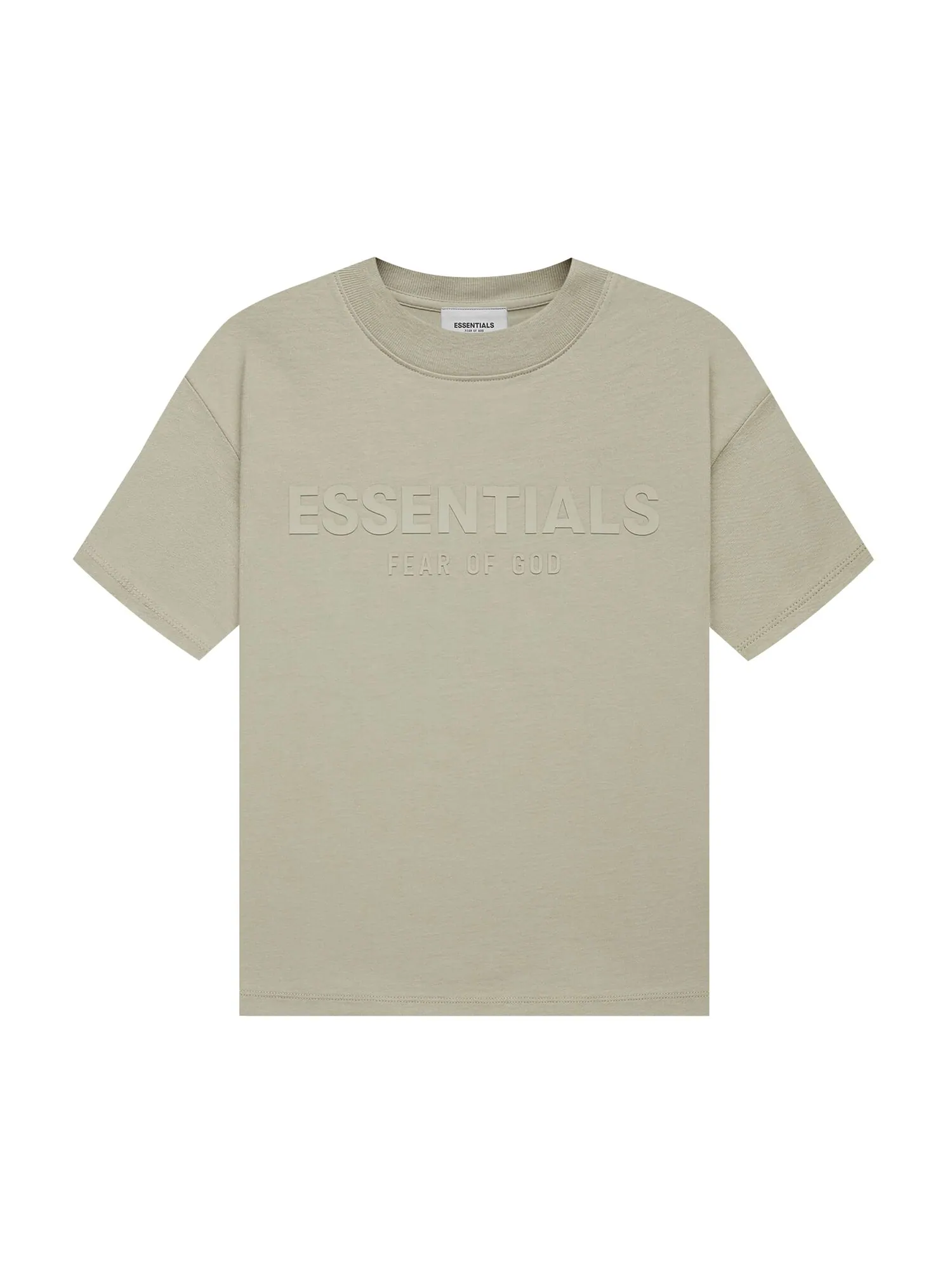 Детская футболка с короткими рукавами Fear of God Essentials, цвет Фисташковый — изображение 1 из 1