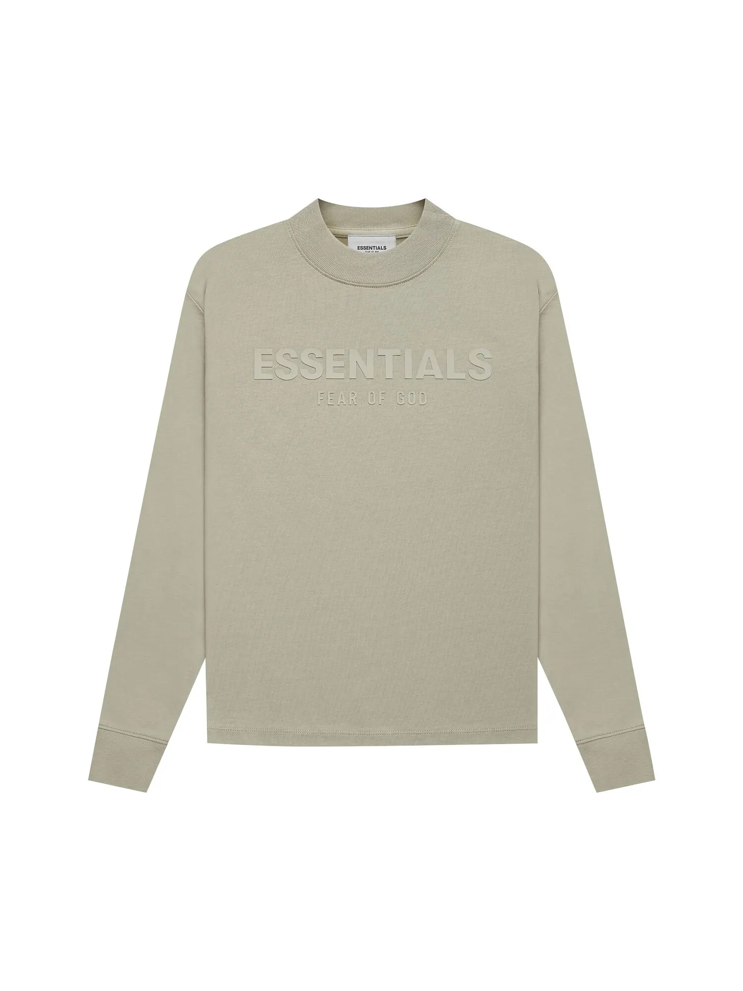 Детская футболка с длинными рукавами Fear of God Essentials, цвет Фисташковый — изображение 1 из 1