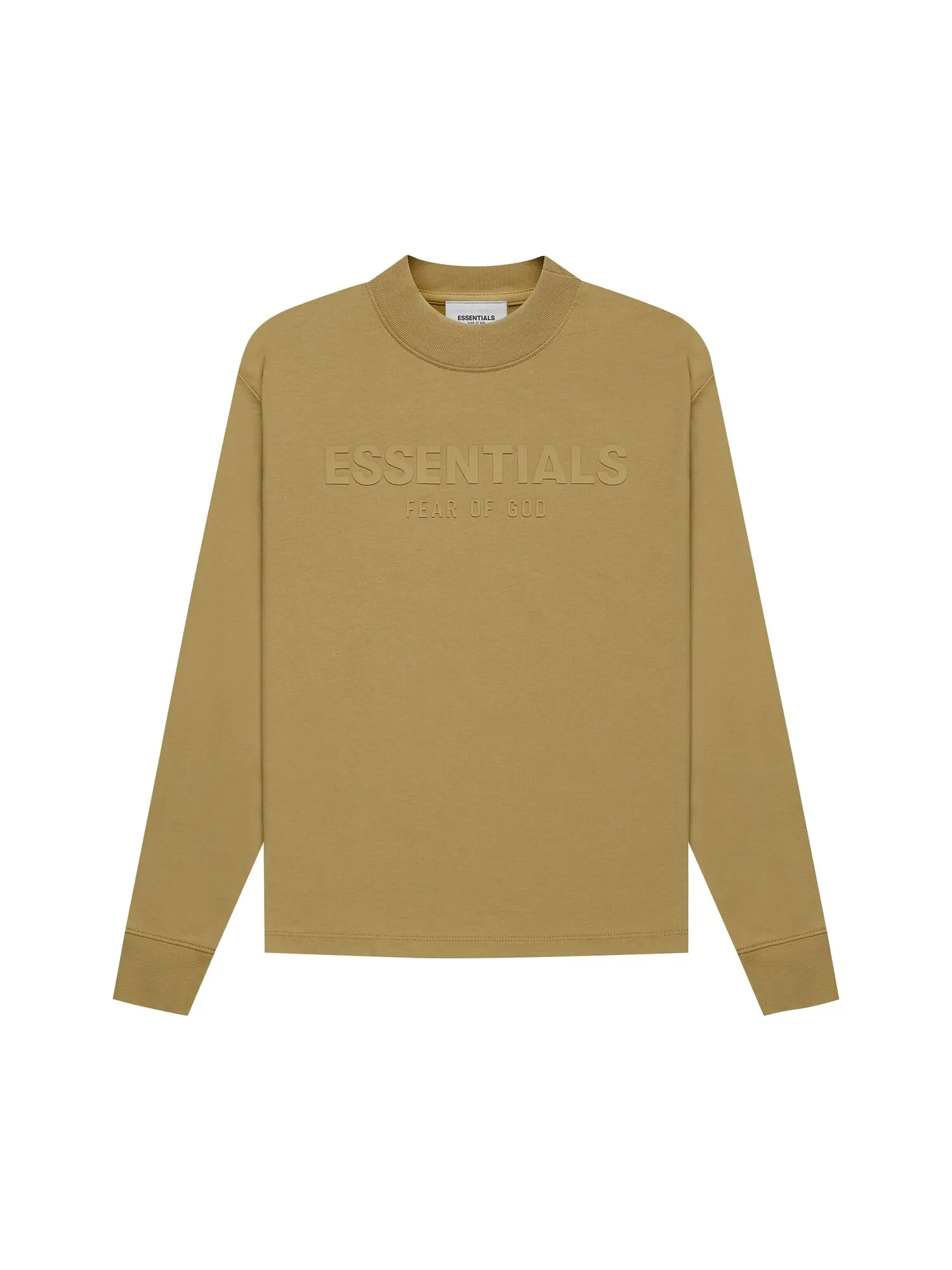 Детская футболка с длинными рукавами Fear of God Essentials, цвет Янтарный — изображение 1 из 1