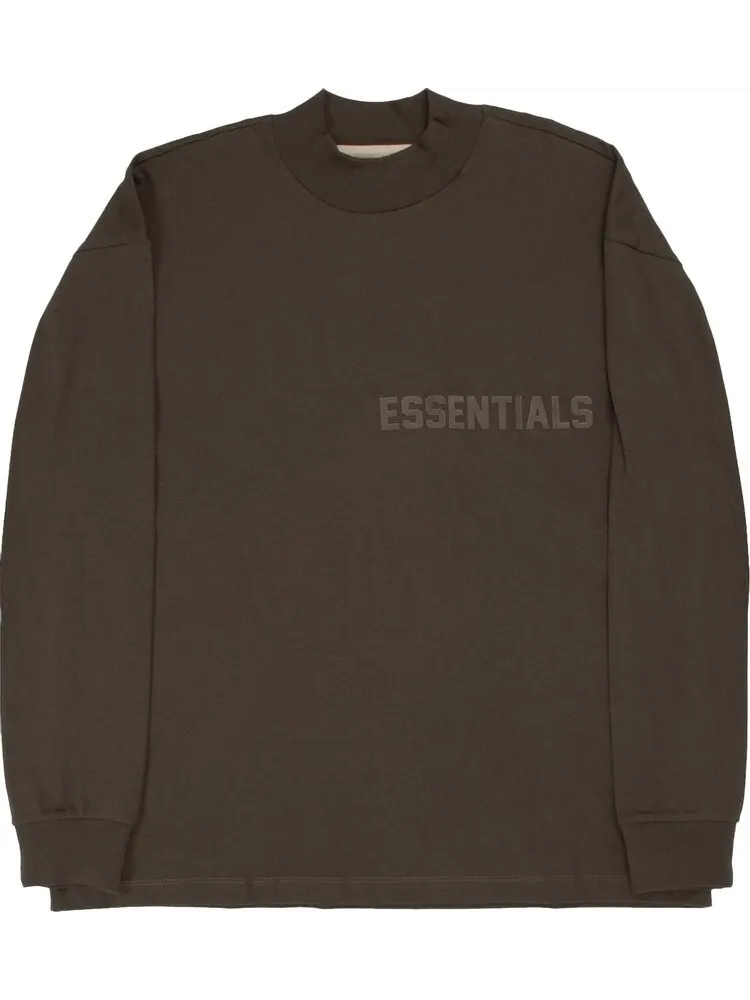 Лонгслив Fear of God Essentials Long-Sleeve Tee 'Off Black' — изображение 1 из 1, черный