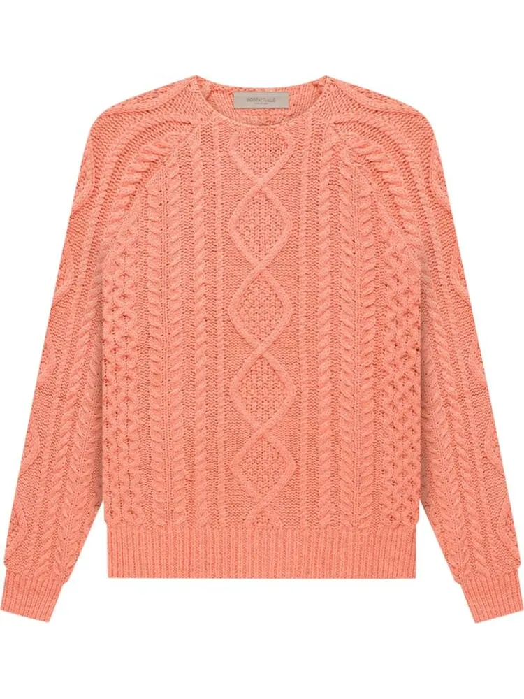 Джемпер Fear of God Essentials Cable Knit 'Coral' — изображение 1 из 2, оранжевый