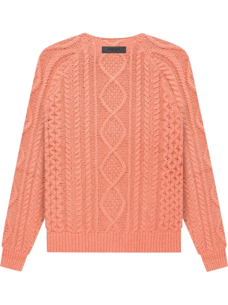 Джемпер Fear of God Essentials Cable Knit 'Coral' — изображение 2 из 2, оранжевый