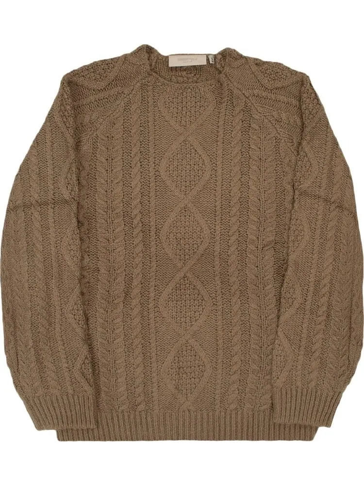Джемпер Fear of God Essentials Cable Knit 'Wood' — изображение 1 из 1, коричневый