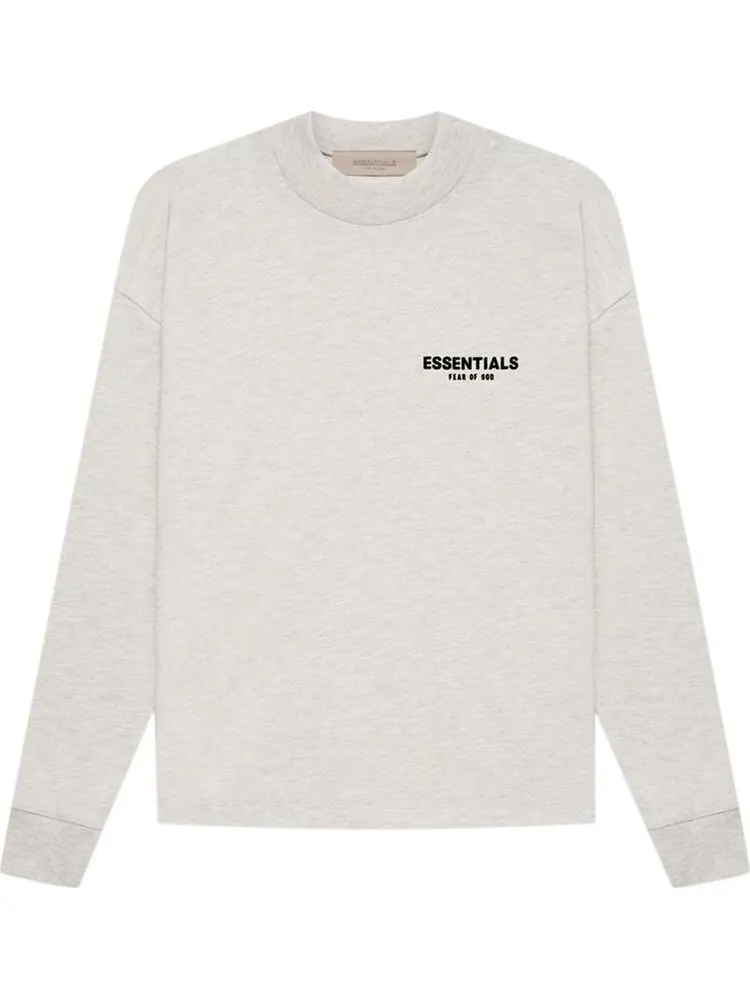 Лонгслив Fear of God Essentials Long-Sleeve Tee 'Light Oatmeal' — изображение 1 из 2, серый