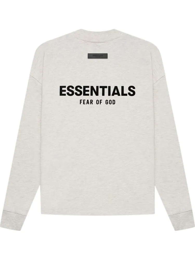 Лонгслив Fear of God Essentials Long-Sleeve Tee 'Light Oatmeal' — изображение 2 из 2, серый