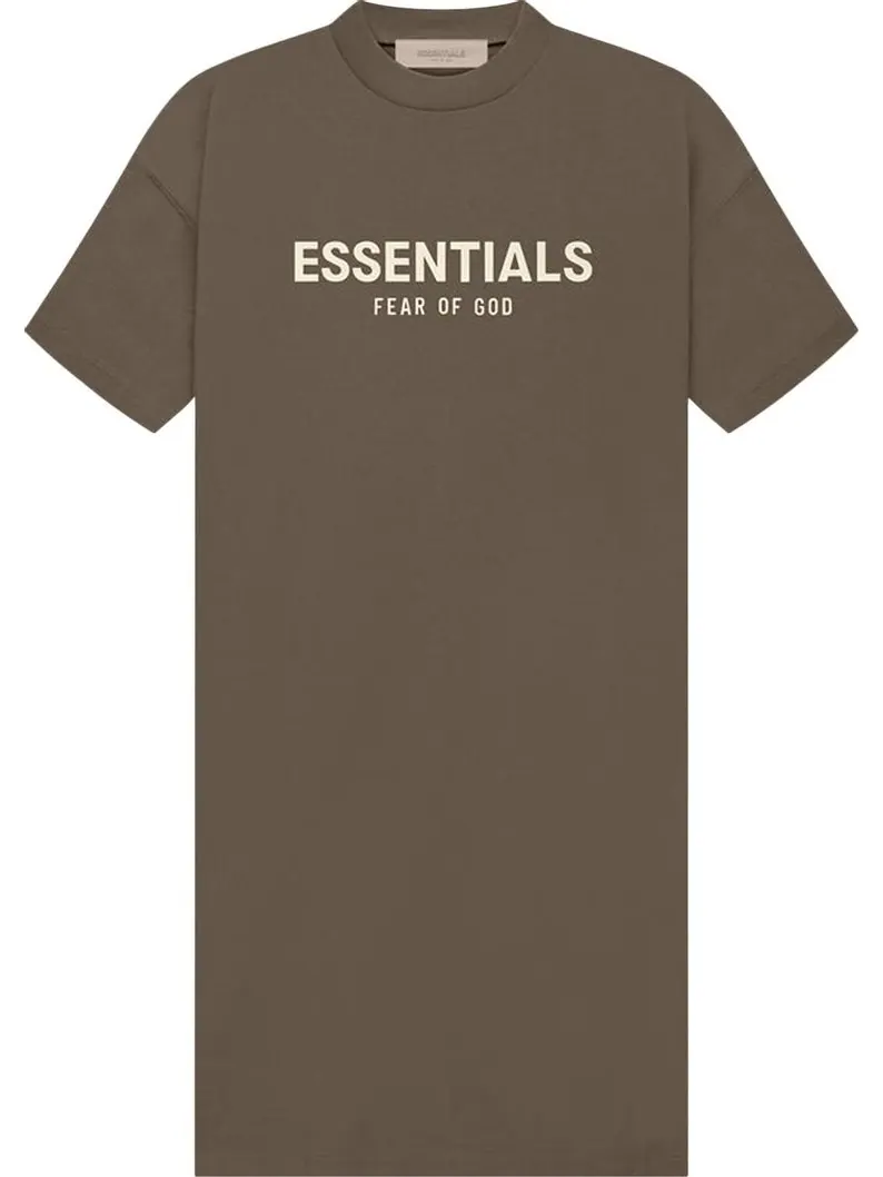 Платье Fear of God Essentials Tee Dress 'Wood' — изображение 1 из 2, коричневый