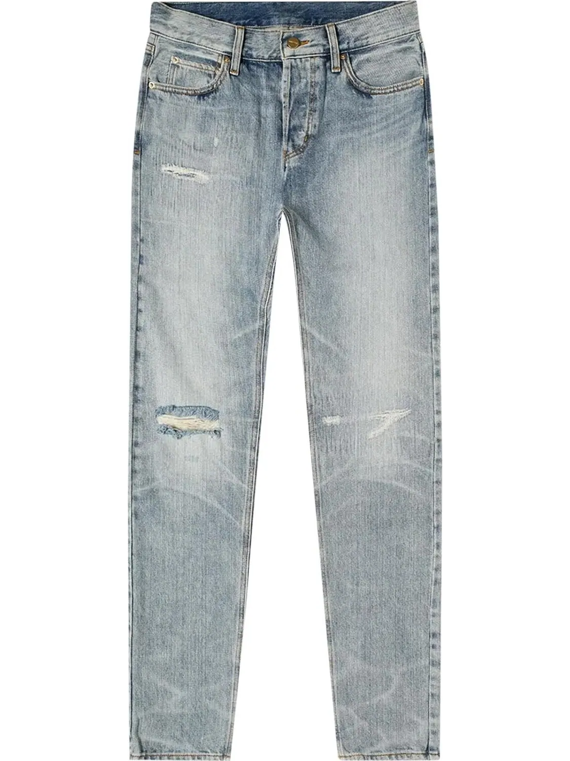 Брюки Fear of God Essentials Denim Pant 'Light Indigo Distress Wash' — изображение 1 из 1, синий
