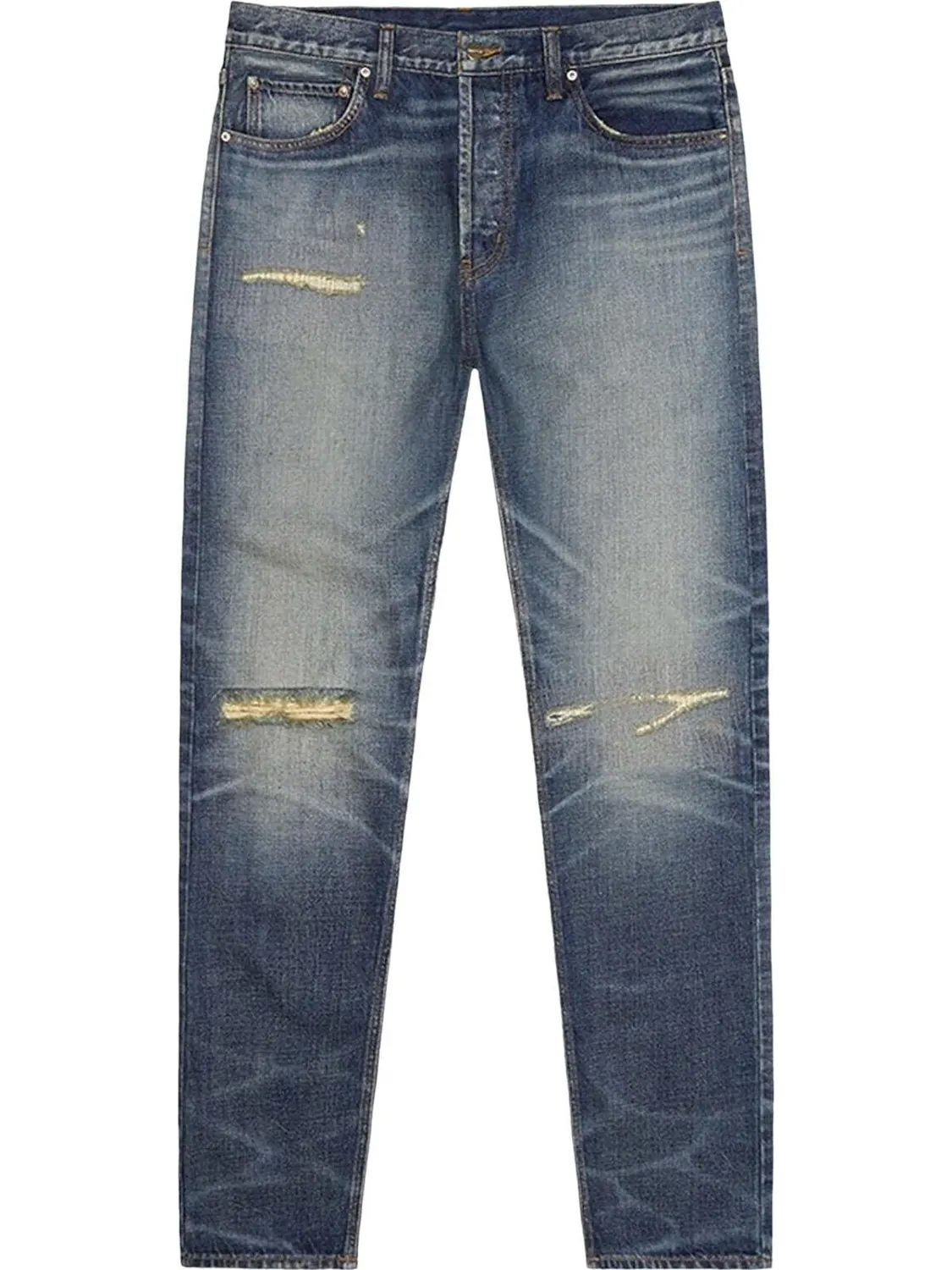 Брюки Fear of God Essentials Denim Pant 'Light Indigo Distress Wash' — изображение 1 из 1, синий