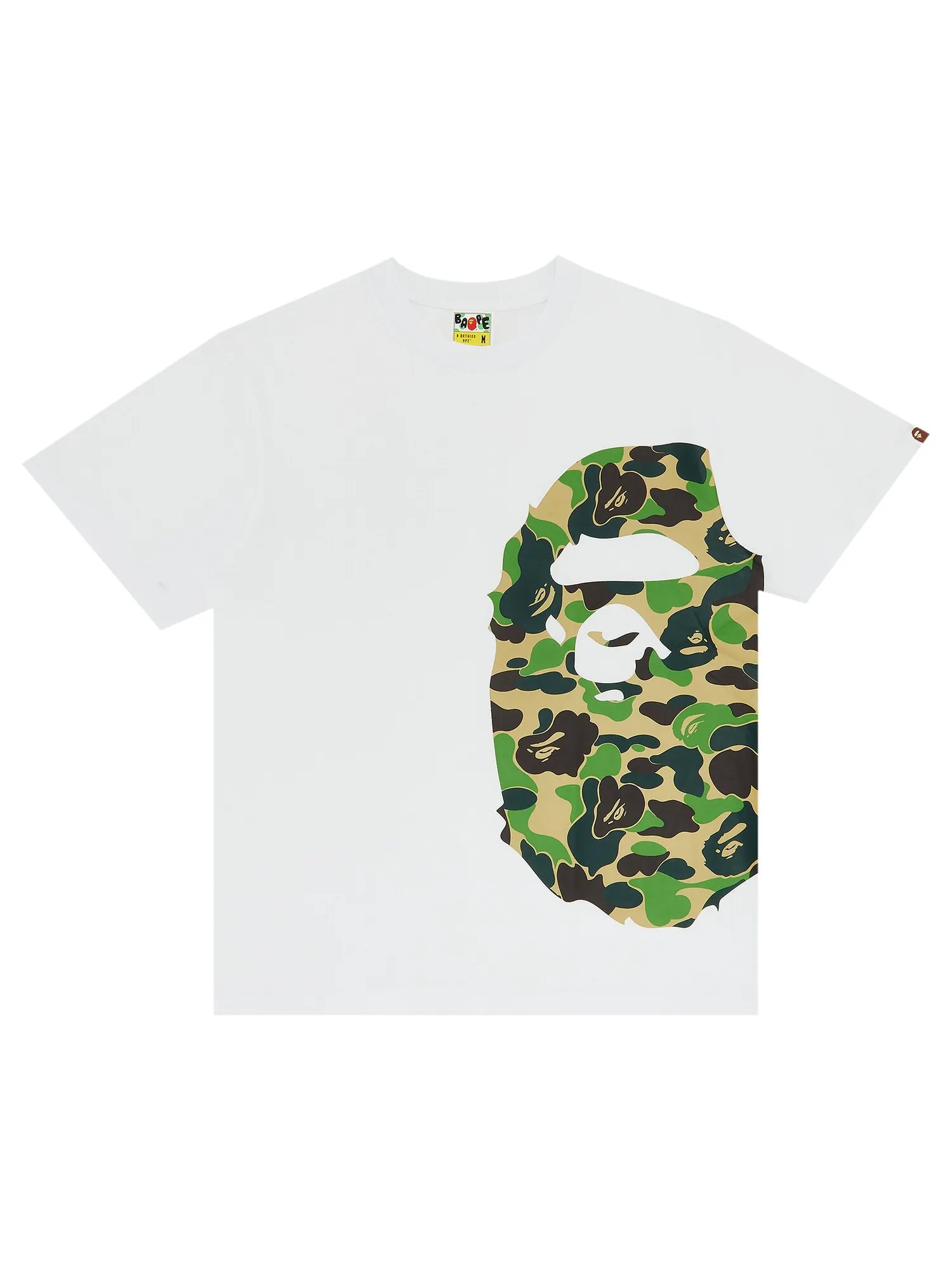 BAPE Футболка ABC Side Big Ape Head — изображение 1 из 3, белый/зеленый