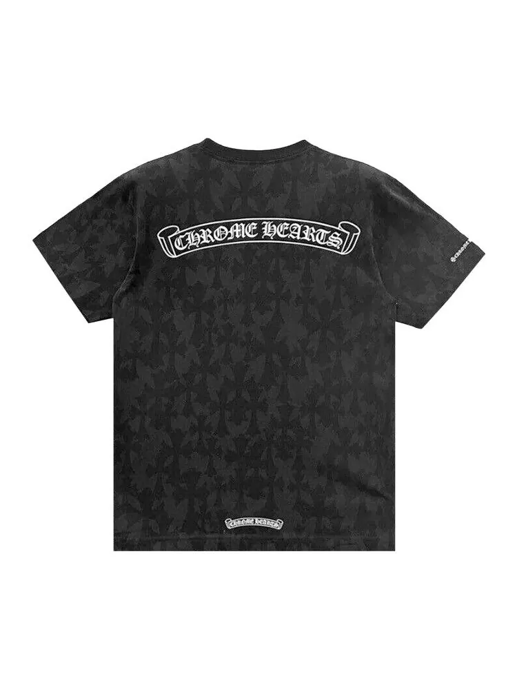 Футболка Chrome Hearts Cross Logo Monogram Scroll Logo Tee — изображение 2 из 2, черный