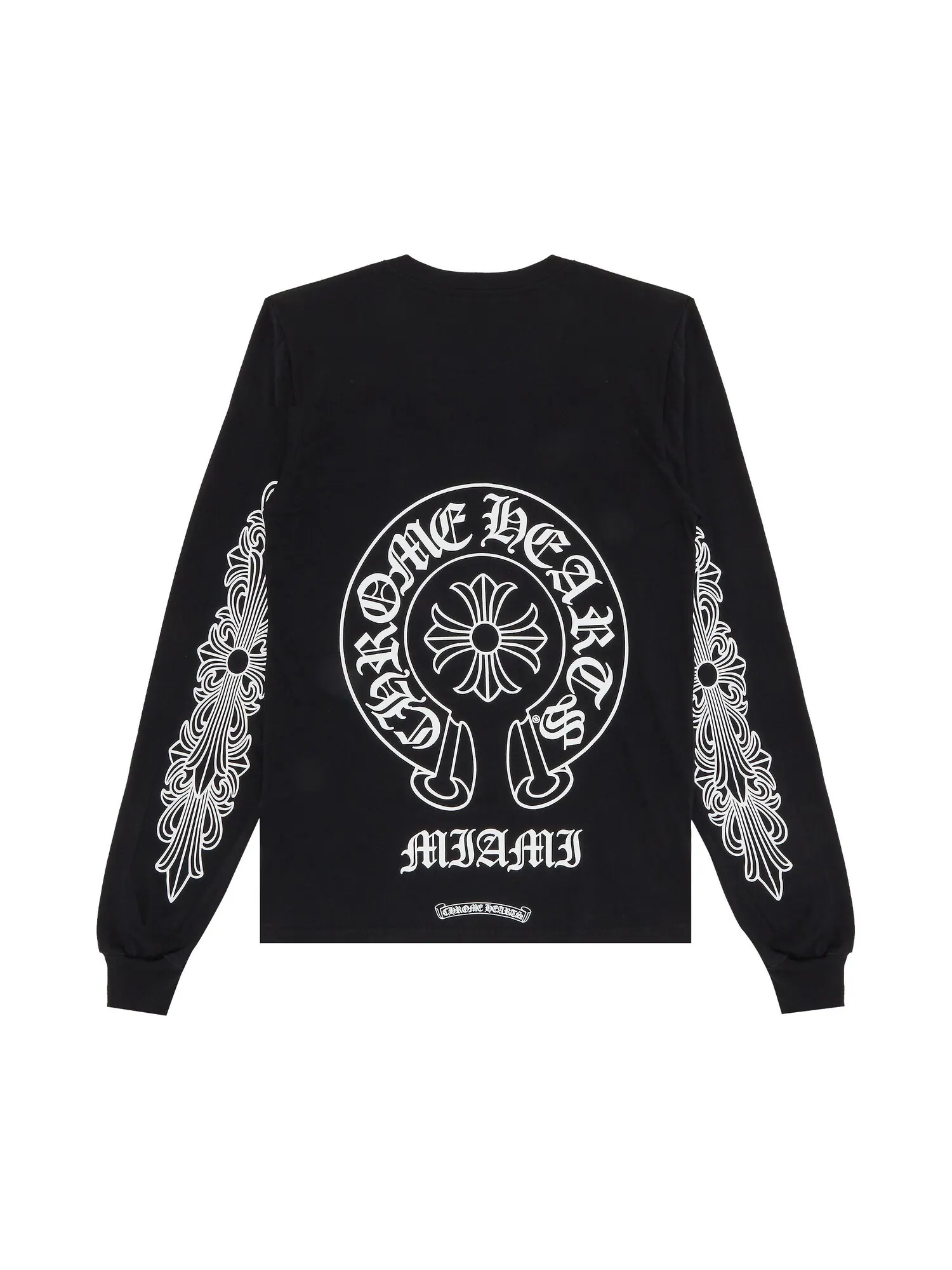 Эксклюзивная футболка с длинными рукавами Chrome Hearts Miami — изображение 2 из 3, черный/белый