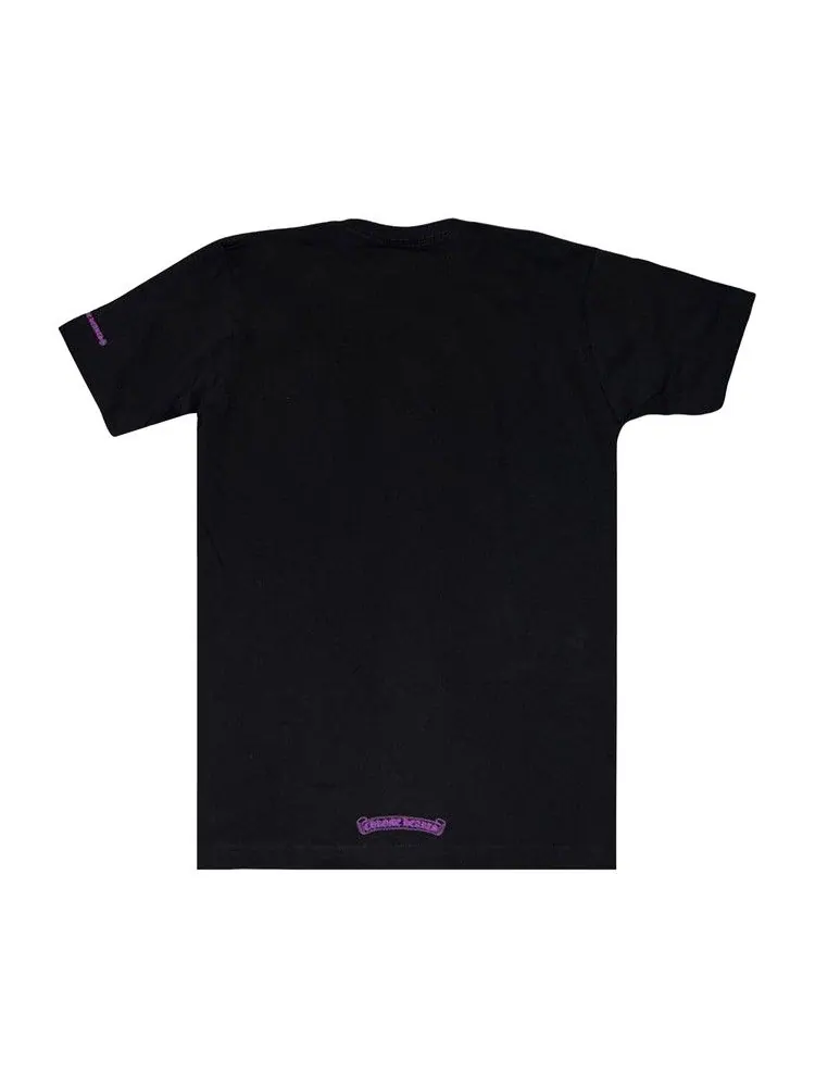 Футболка Chrome Hearts Neck Logo Tee — изображение 2 из 2, черный/фиолетовый