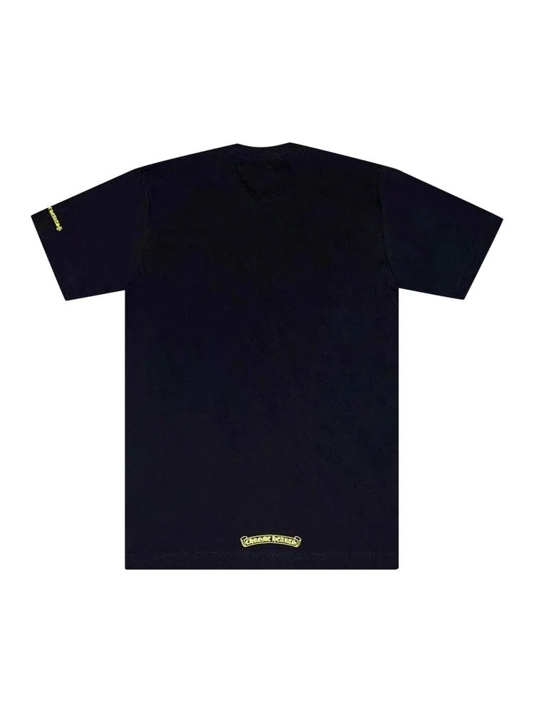 Футболка Chrome Hearts Neck Logo T-Shirt — изображение 2 из 2, черный/неоновый желтый