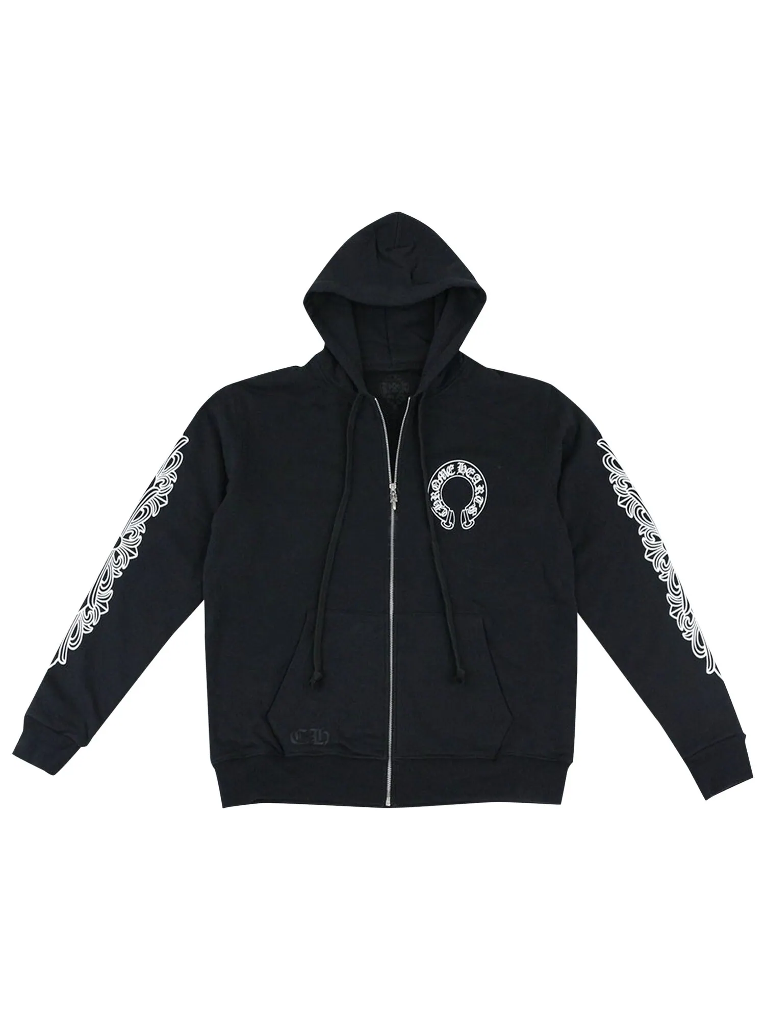 Толстовка на молнии с перекрестными рукавами и цветочным принтом Chrome Hearts Horseshoe