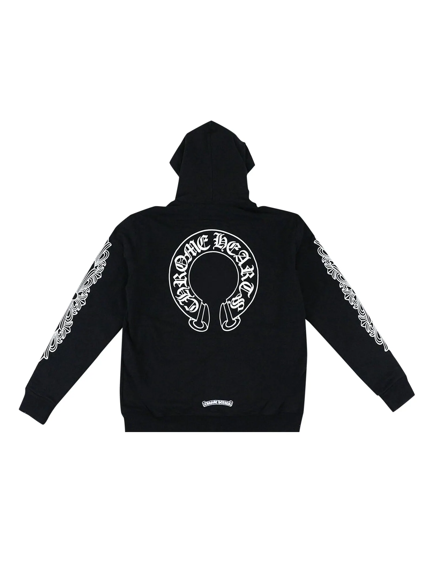 Толстовка на молнии с перекрестными рукавами и цветочным принтом Chrome Hearts Horseshoe — изображение 2 из 2, черный/белый